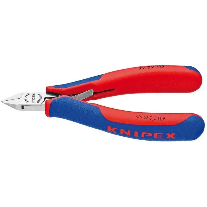 Knipex Pinces coupantes de côté pour l’électronique mini tête pointue, 115 mm