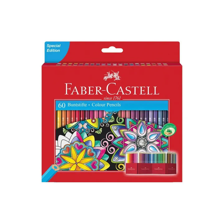 Faber-Castell Crayons de couleur Classic Colours Étui en carton de 60 pièces