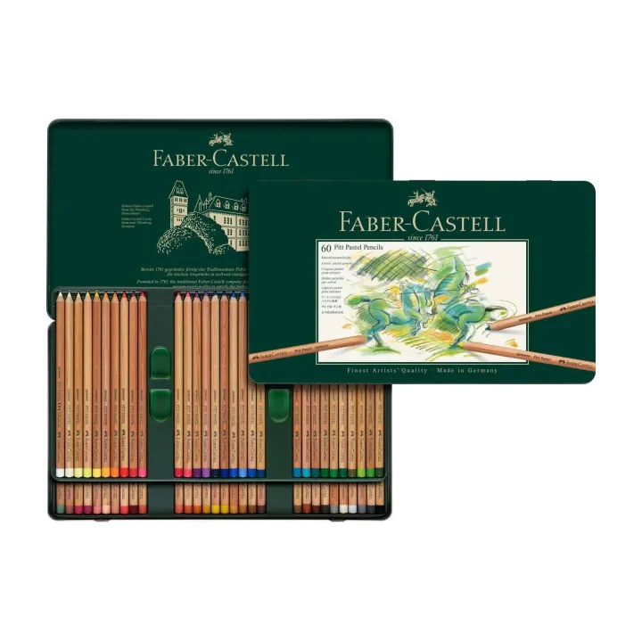 Faber-Castell Crayons de couleur Pitt Pastel Étui métallique de 60