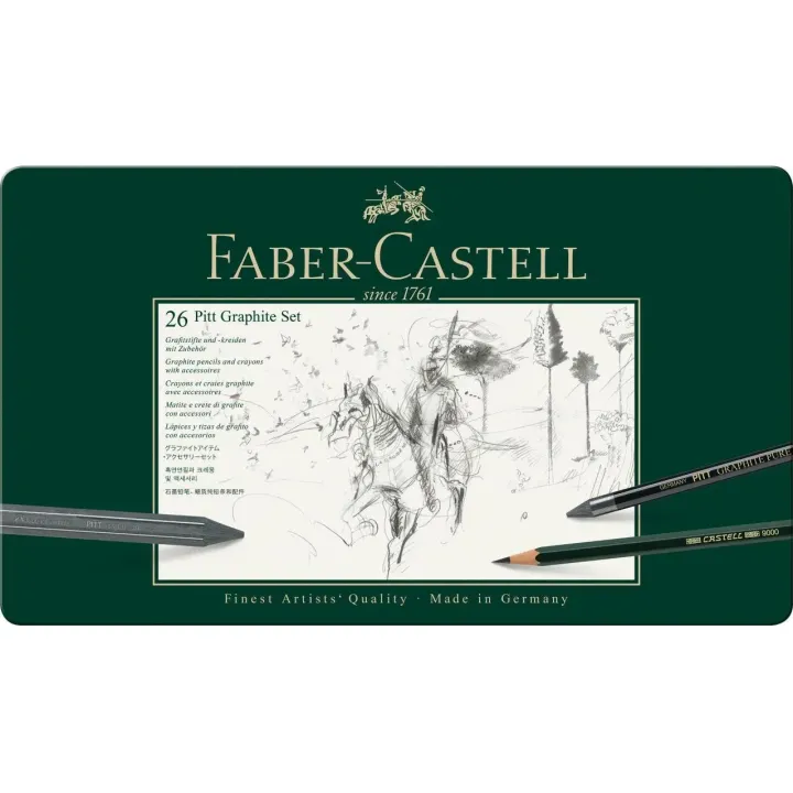 Faber-Castell Crayon graphite Faber-Castell PITT Étui métallique de 26