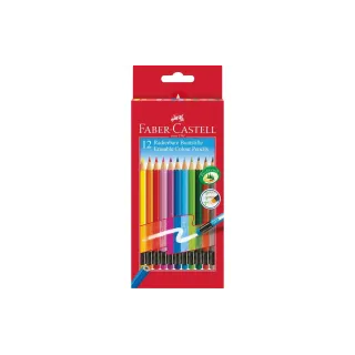 Faber-Castell Crayons de couleur Colour Grip effaçable Étui en carton de 12 pièces