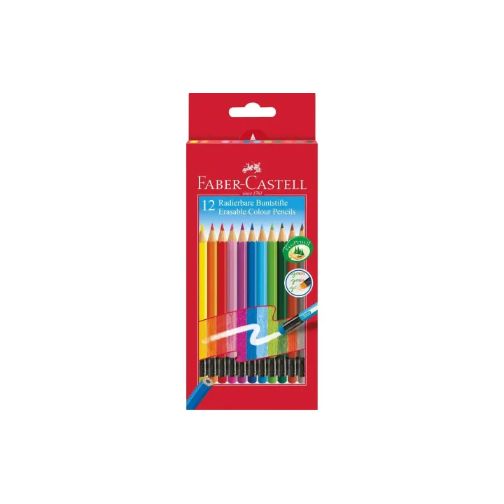 Faber-Castell Crayons de couleur Colour Grip effaçable Étui en carton de 12 pièces