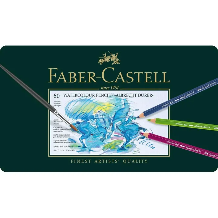 Faber-Castell Crayons de couleur Albrecht Dürer Étui en métal de 60