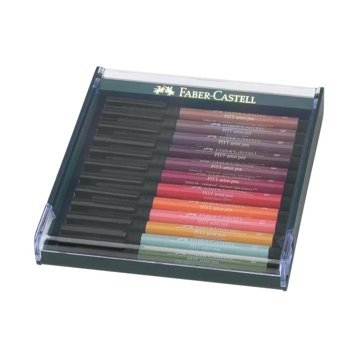 Faber-Castell Crayon à encre de Chine Pitt Artist Pen B Lot de 12