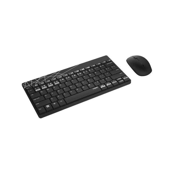 Rapoo Ensemble clavier-souris 8000M Noir-Gris