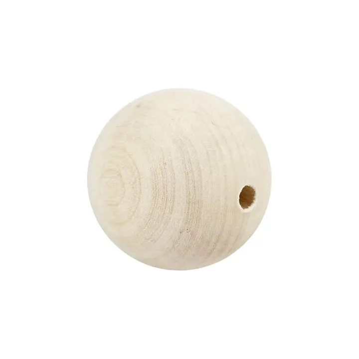 Creativ Company Billes de bois D: 60 mm Taille du trou: 9 mm