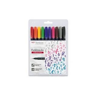 Tombow Fineliner Fudenosuke WS-BS coloré, lot de 10