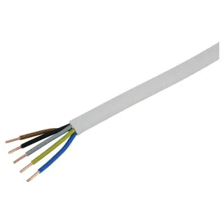 STEFFEN Câble d’installation TT 5x 2.5 mm2 33 m Blanc