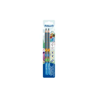 Pelikan Crayon Combino Triangulaire Bleu, 2 pièces