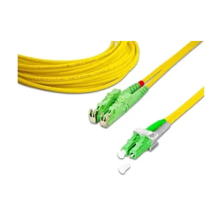 Lightwin Câble patch à fibre optique E2000-APC-LC-APC, Singlemode, Duplex, 20m
