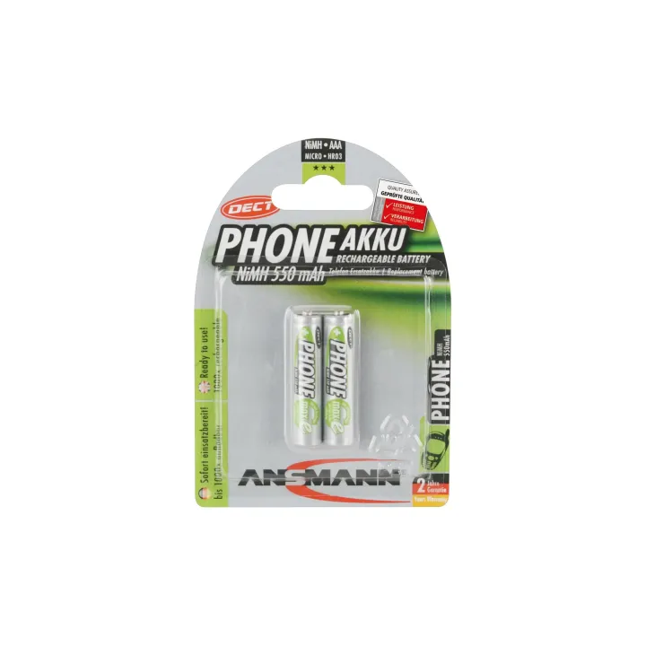 Ansmann Batterie 2x AAA 550 mAh pour téléphones DECT