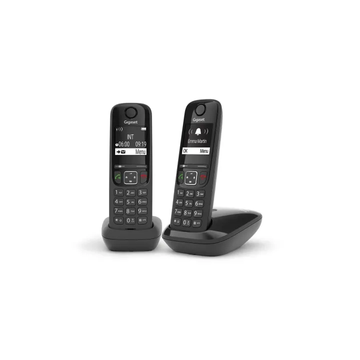 Gigaset Téléphone sans fil AS690 Duo  Noir