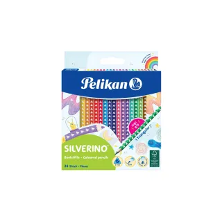 Pelikan Crayons de couleur Silverino Mince, set de 24