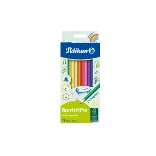 Pelikan Crayons de couleur triangulaire Mince, set de 12