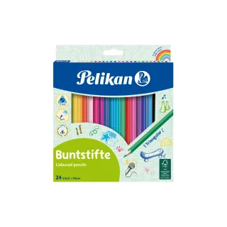 Pelikan Crayons de couleur triangulaire Mince, set de 24