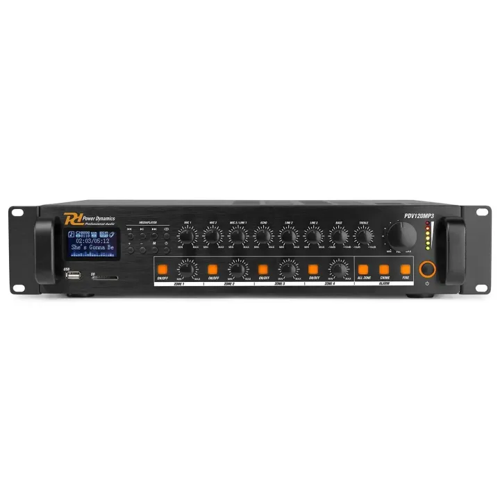 Power Dynamics Amplificateur pro PDV120 MP3 Mélangeur 4 zones