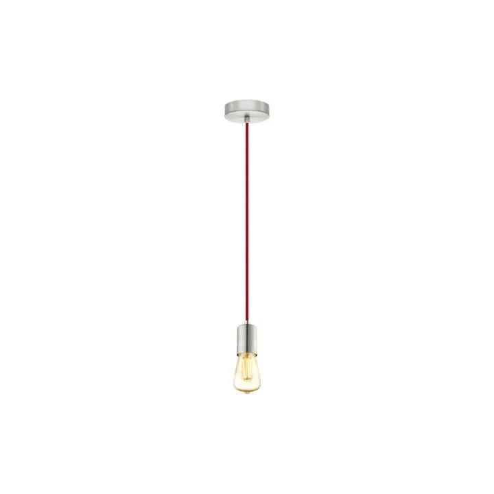 EGLO Leuchten Lampe suspendue YORTH 1x E27 Rouge - Nickel