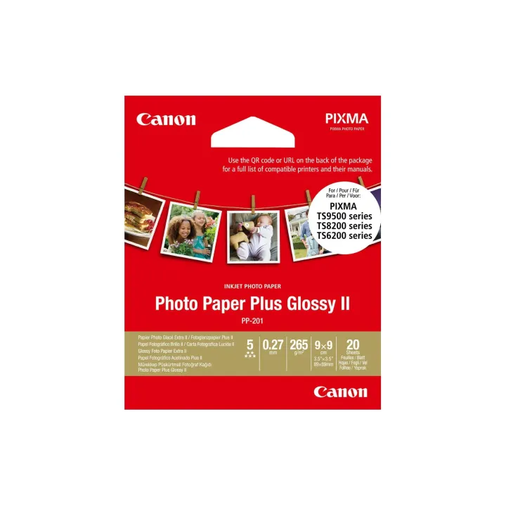 Canon Papier photo PP-201 Glossy II 8,9x8,9 cm 20 Pièce-s