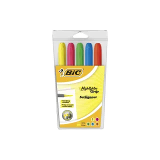 BIC Surligneur Highlighter Grip 5 pièces