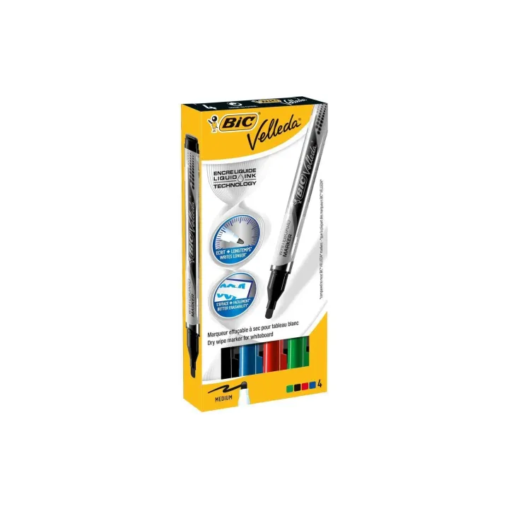 BIC Marqueur pour tableau blanc Velleda 4 pièces