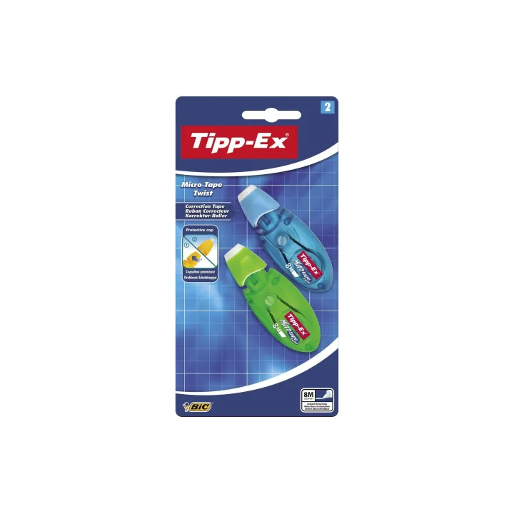 Tipp-Ex Roller de correction Micro Tape Twist 8 m x 5 mm 2 pièces