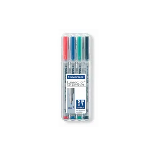 Staedtler Stylo à feuilles Lumocolor 316 F Lot de 4, solubles dans leau