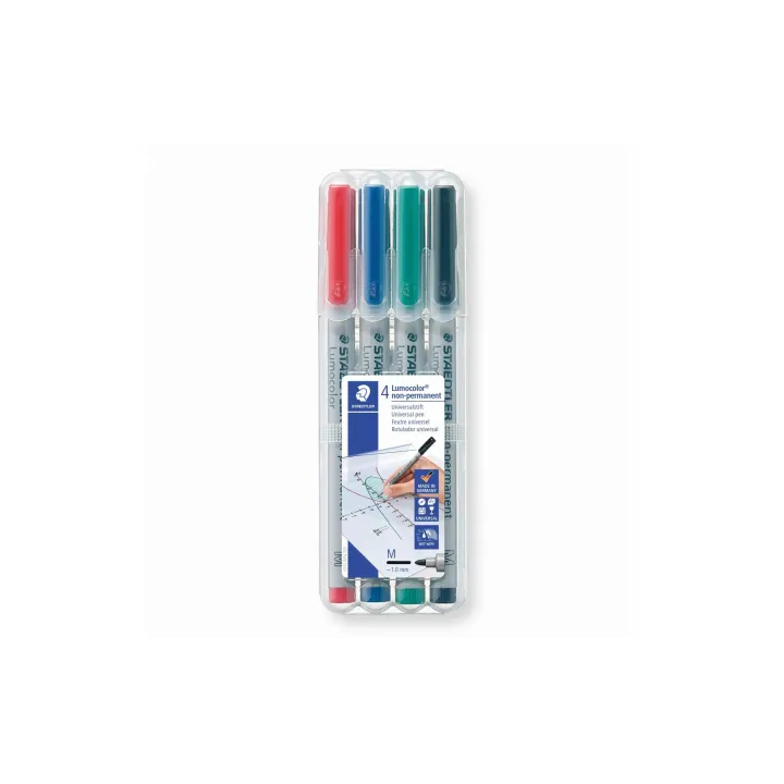 Staedtler Stylo à feuilles Lumocolor 315 M Lot de 4, solubles dans leau