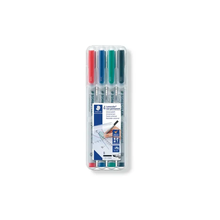 Staedtler Stylo à feuilles Lumocolor 312 Lot de 4, solubles dans leau