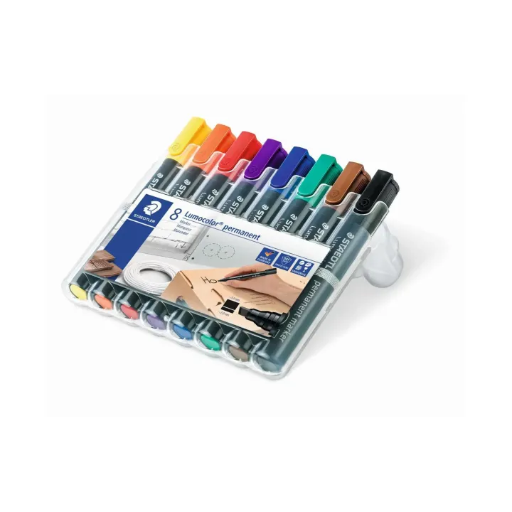 Staedtler Marqueur indélébile Lumocolor 350 Ensemble de 8, permanent