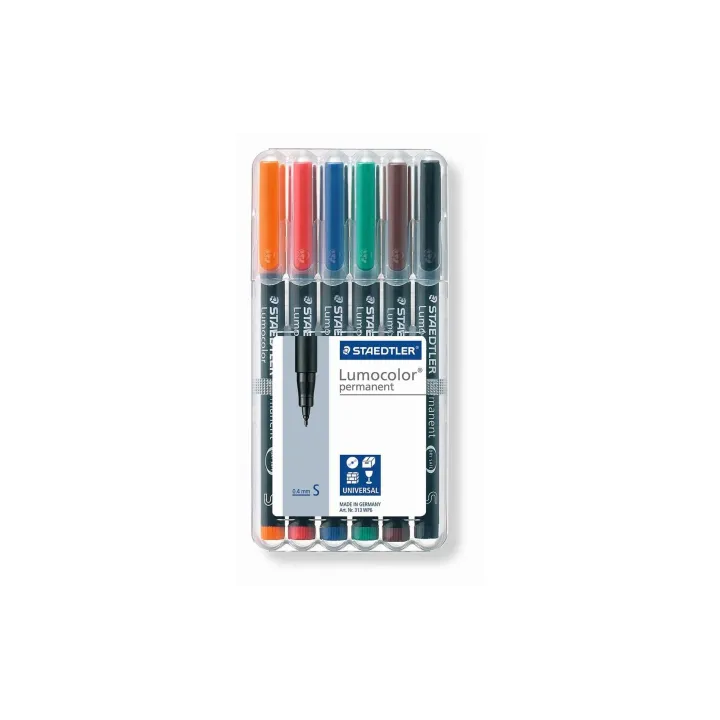 Staedtler Stylo à feuilles Lumocolor 313 S Ensemble de 6, permanent