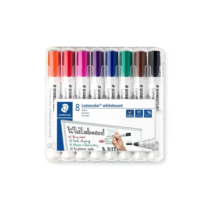 Staedtler Lumocolor 351 Jeu de 8, bout rond