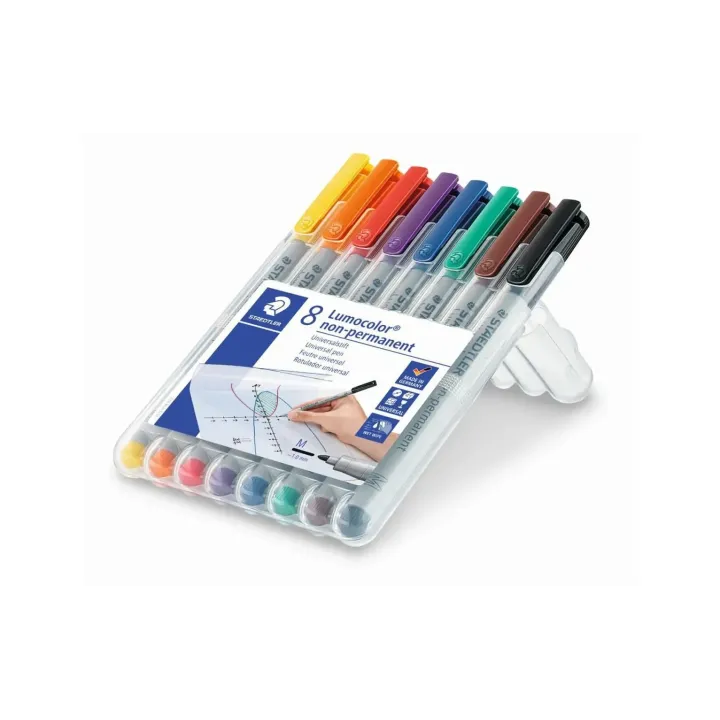 Staedtler Stylo à feuilles Lumocolor 315 M Jeu de 8, solubles dans leau