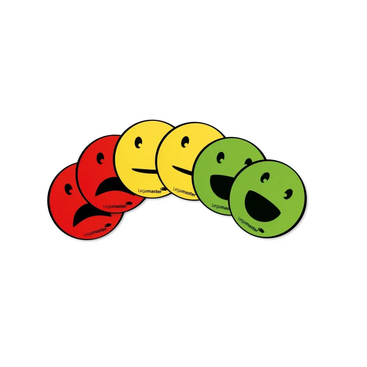 Legamaster Aimant Emoticon Jaune-Vert-Rouge, 6 Pièce-s