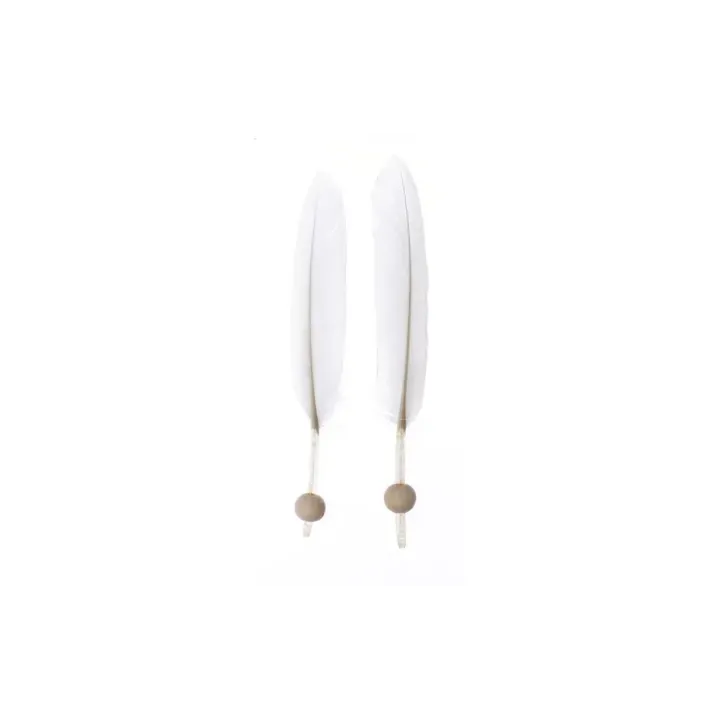 Glorex Plumes 13 - 14 cm 6 pièces, blanc