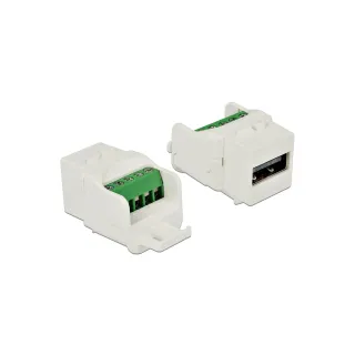 Delock Module Keystone USB 2.0, femelle à bornier Blanc