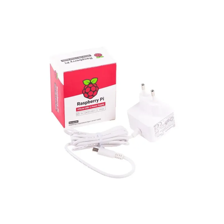 Raspberry Pi Bloc d’alimentation USB-C 5.1 V 3 A Blanc, Raspberry Pi 4