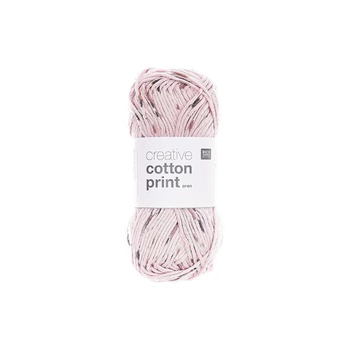 Rico Design Laine Creative Cotton Print Aran 50 g Rose  Brun