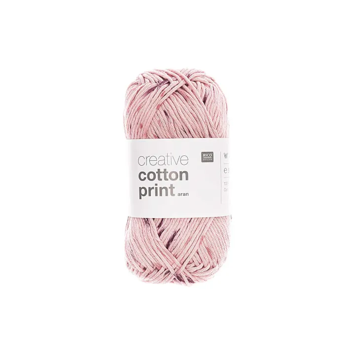 Rico Design Laine Creative Cotton Print Aran 50 g Violet  Rose
