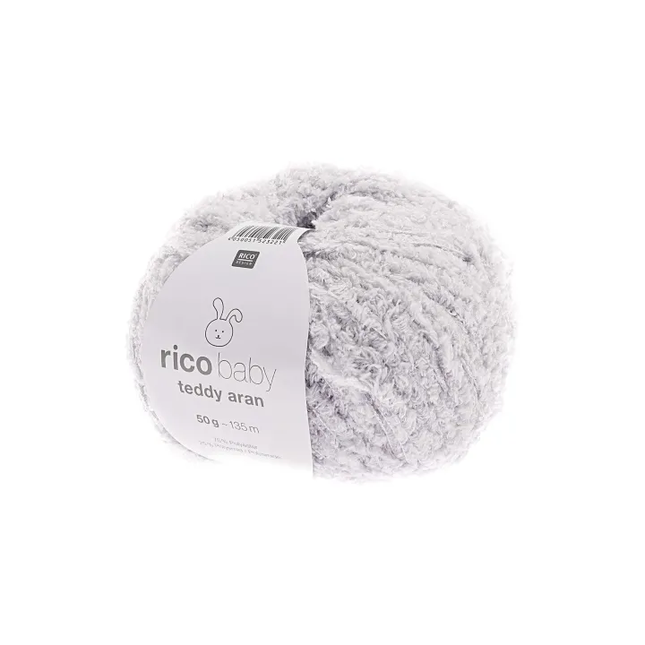 Rico Design Laine Baby Teddy Aran 50 g Gris clair