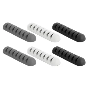 Delock Porte-câble 4 mm, 3x2 pièces, blanc, gris, noir, 7 diam.