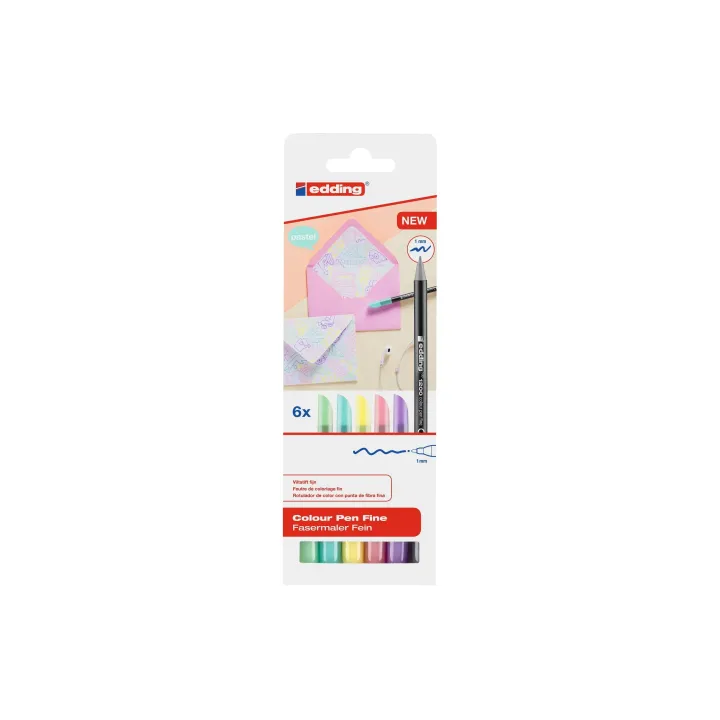 edding Feutres de coloriage 1200 Pastell E-6 Multicolore