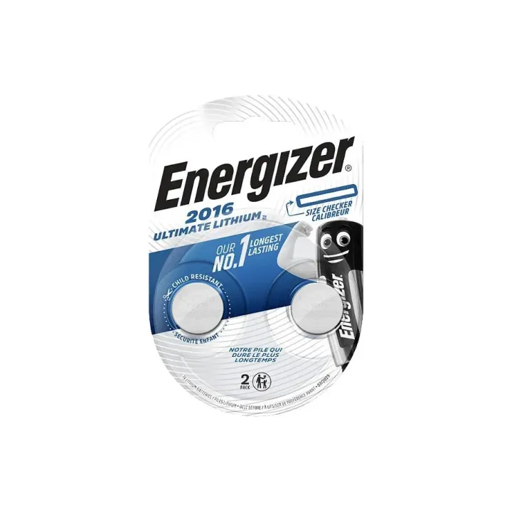 Energizer Pile bouton CR 2016 Ultimate Lithium 2 pièces