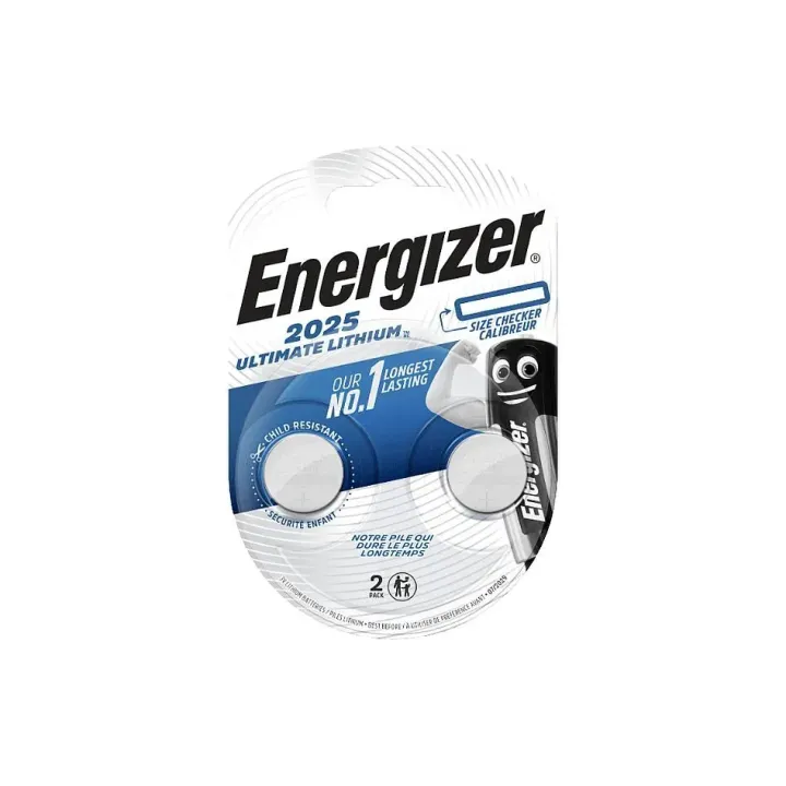 Energizer Pile bouton CR 2025 Ultimate Lithium 2 pièces