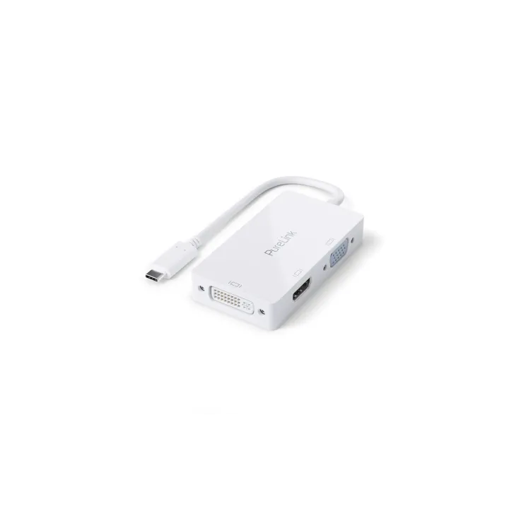 PureLink Multiadaptateur IS240 USB Type-C - HDMI-DVI-VGA, blanc