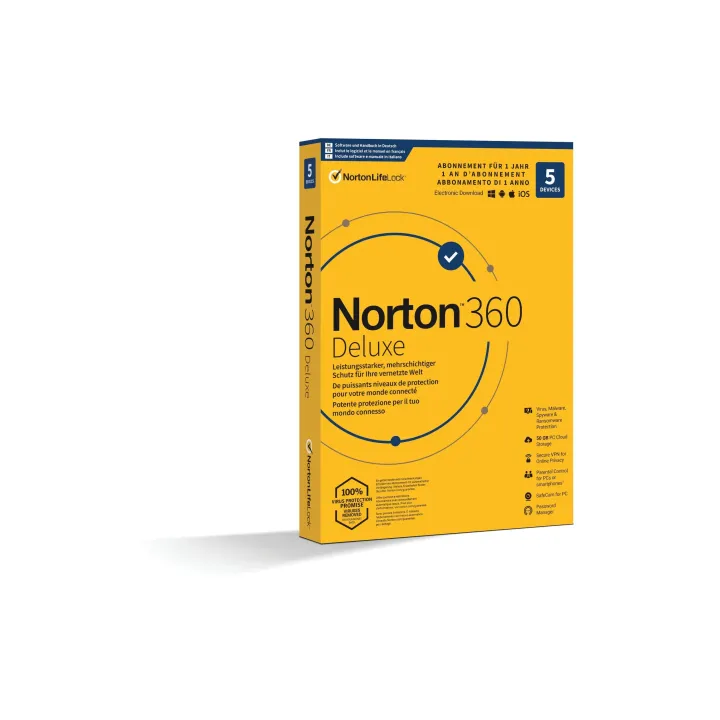 Norton Norton 360 Deluxe Boîte, 5 dispositifs, 1 an