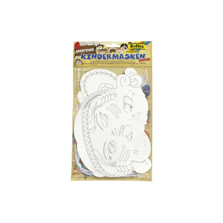 Folia Kits de bricolage Masque enfant aventure, 6 pièces