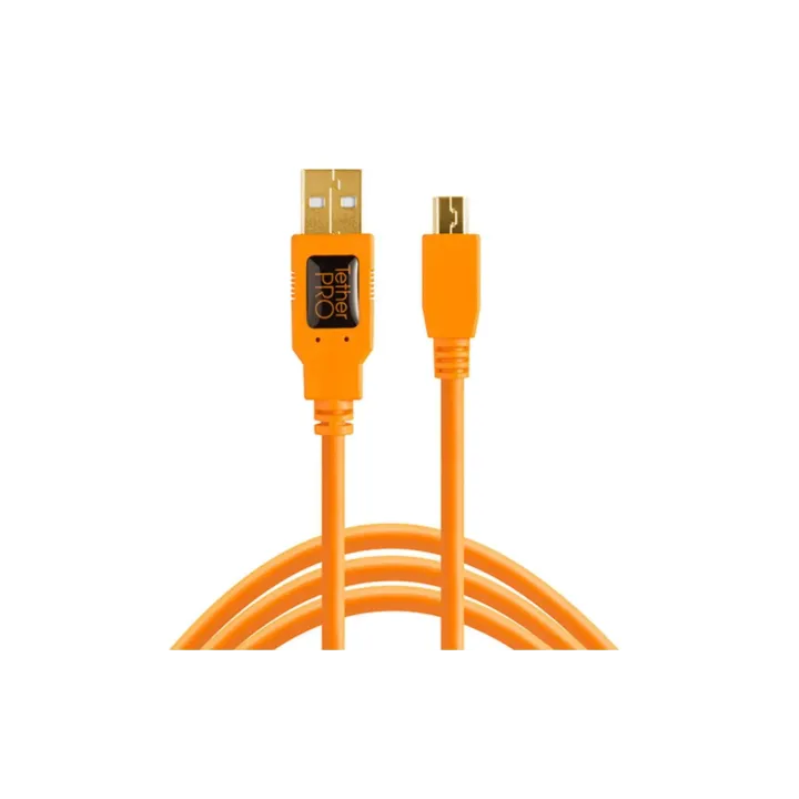 Tether Tools Câble TetherPro USB 2.0 A - Mini B 5 Pin 4.6 mètres - orange