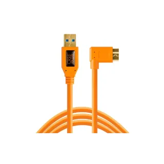 Tether Tools Câble USB 3.0 Micro B Right Angle 4.6 mètres - orange