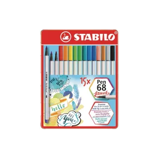 STABILO Crayon feutre Pen 68 15 pièces, boîtier métallique