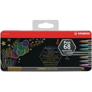 STABILO Crayon feutre Pen 68 Metallic 8 pièces